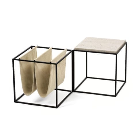 The_Invisible_Collection_Etel_Domino_Side_Table_and_Domino_Magazine_Holder