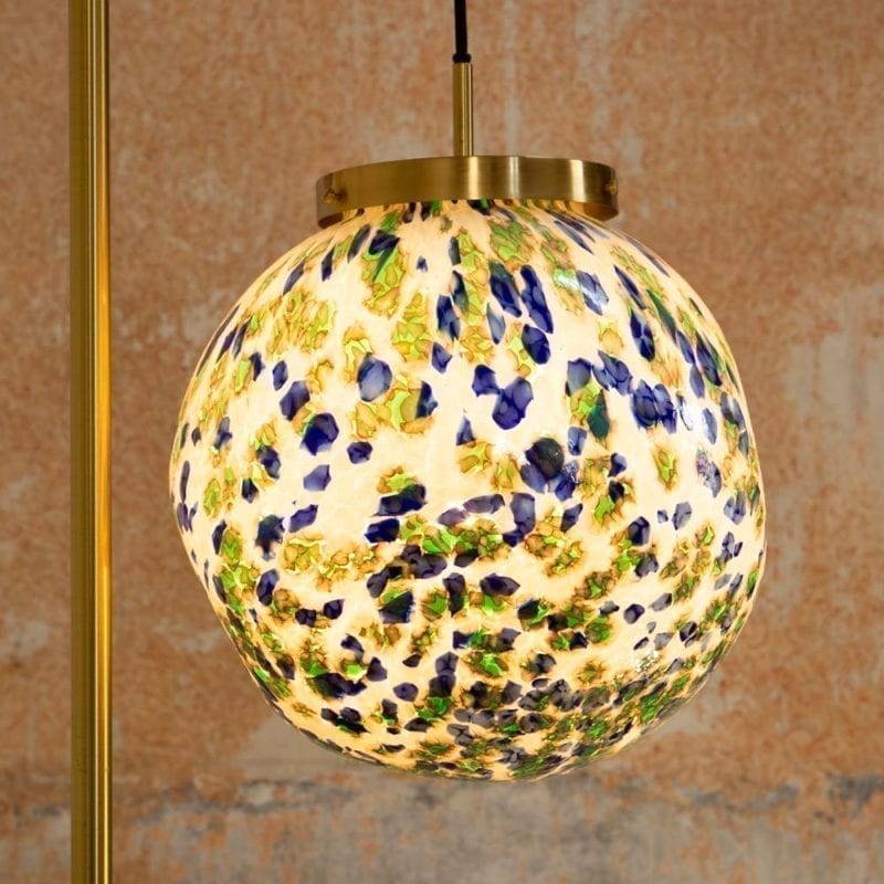 Floor Lamp King Sun Murano Green And, Murano Glass Bathroom Lighting Fixtures