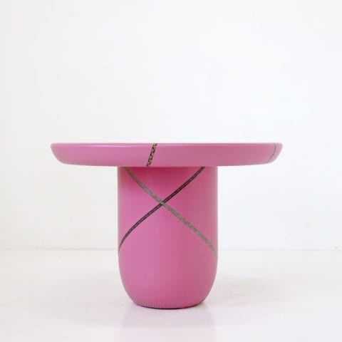 Marquetry Mania Low Table Pink by Nada Debs - The Invisible Collection