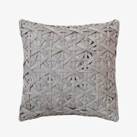 Diamond Small Weave Light Grey Cushion Cover