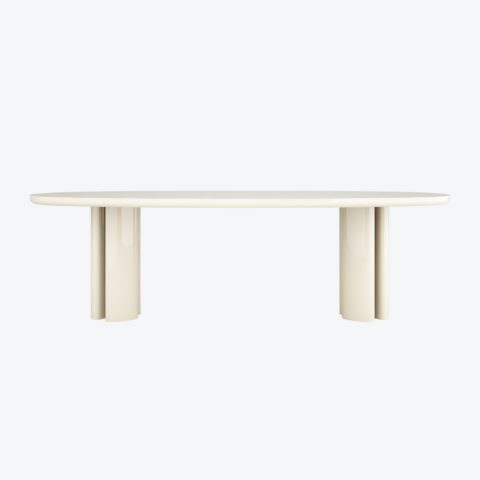 Swan Dining Table Lacquer Ivory